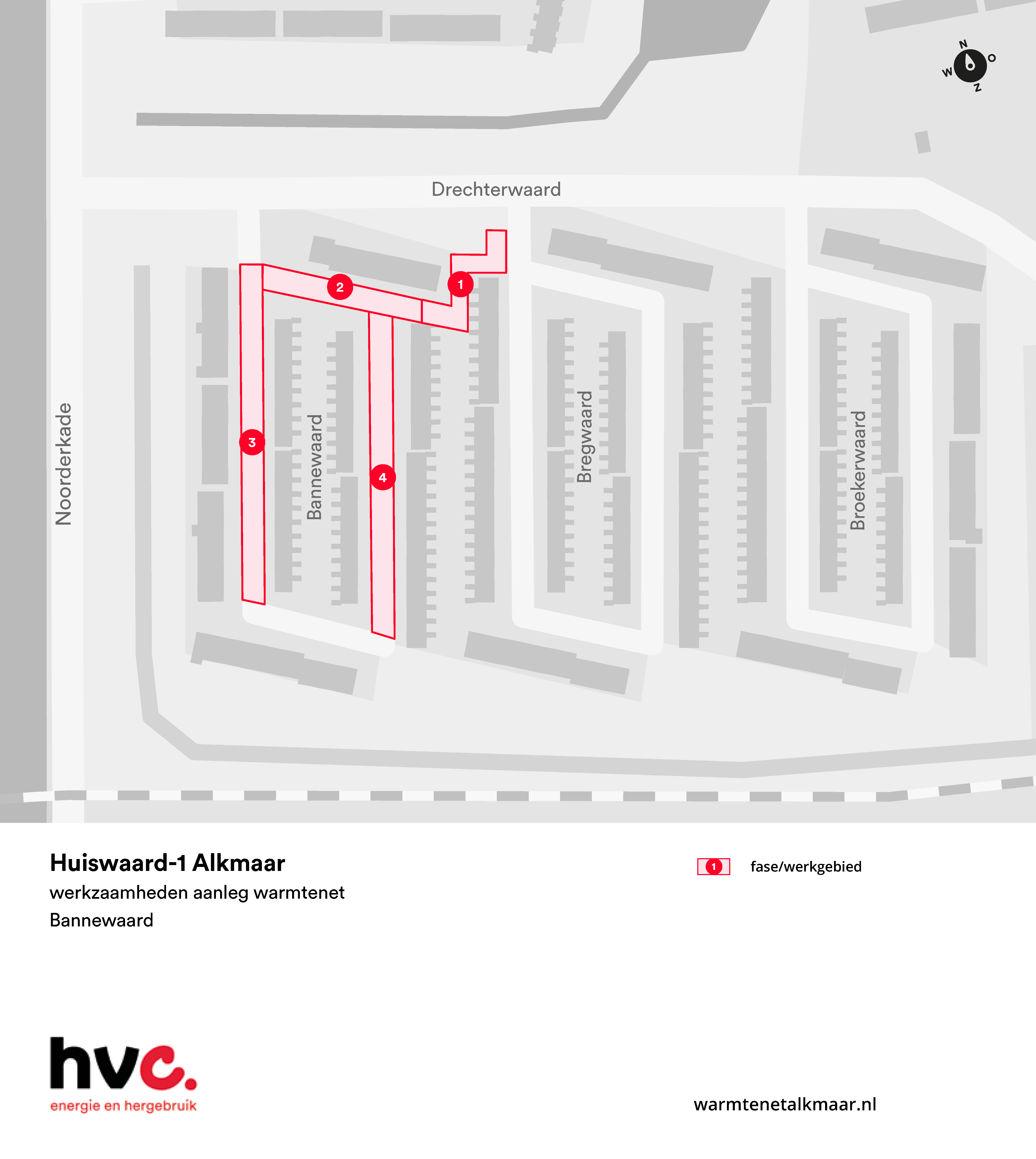 Plattegrond werkzaamheden Bannewaard